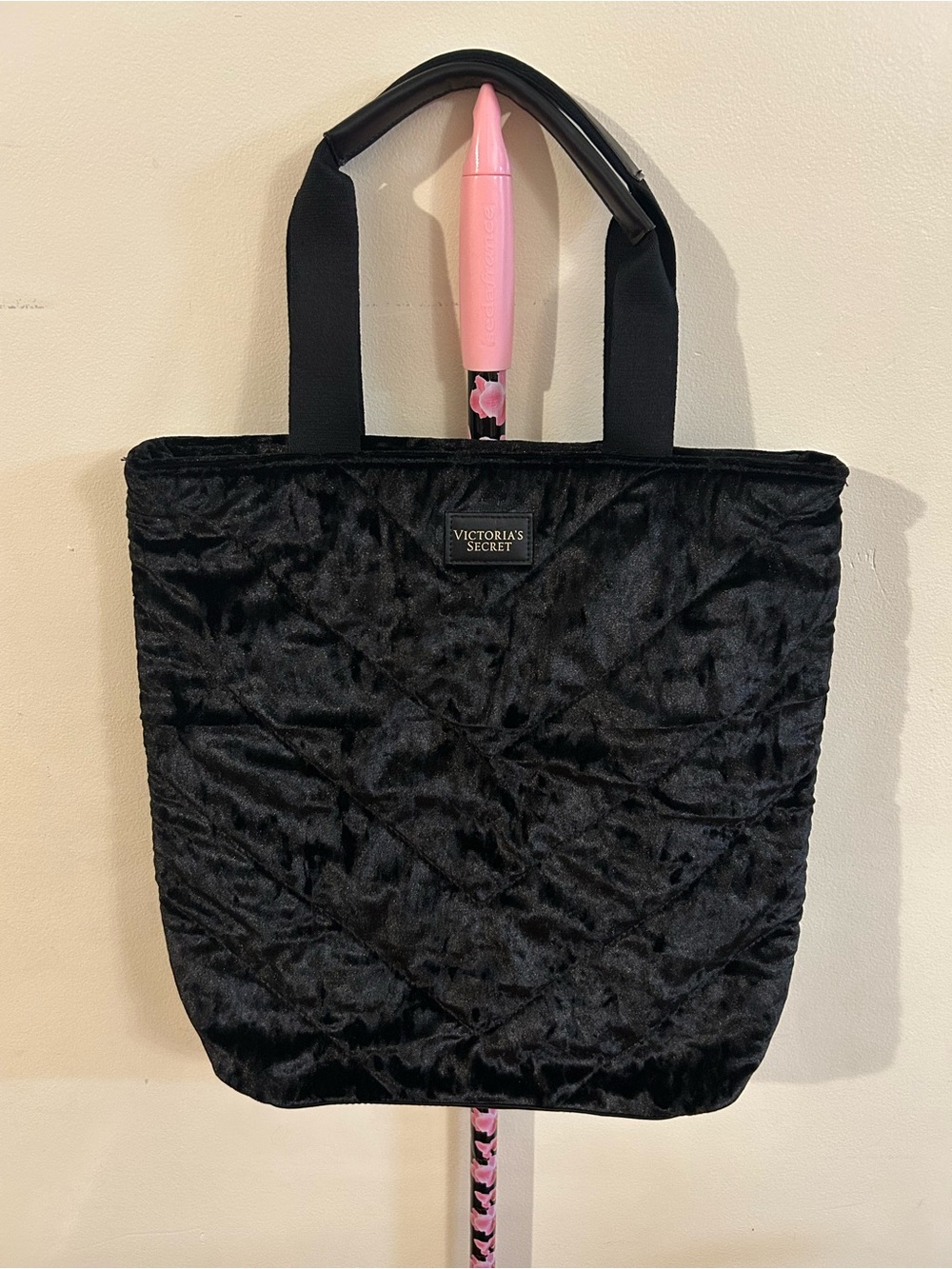 Victoria’s Secret Black Velvet Tote Bag NWOT